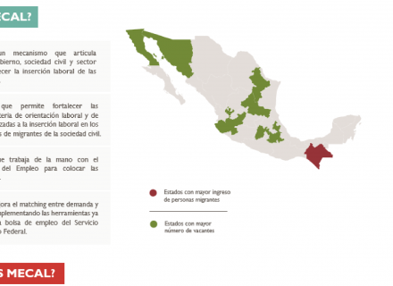 Mapa de México con zonas resaltadas en color